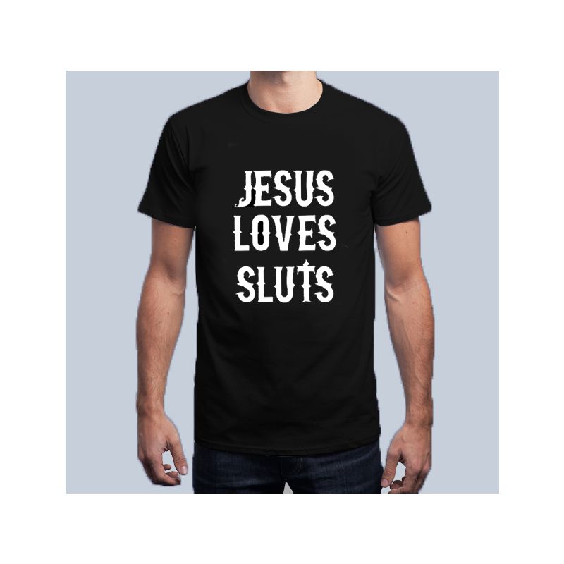 T Shirt Homme En Coton Jesus Loves Sluts Thesinners